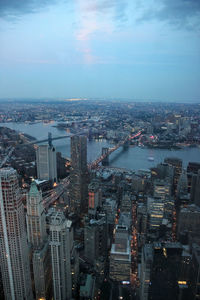 High angle shot of cityscape