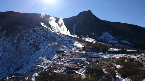 Scenic view of mountains against sky