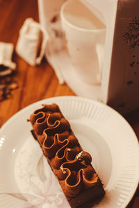 Close-up of dessert in plate on table