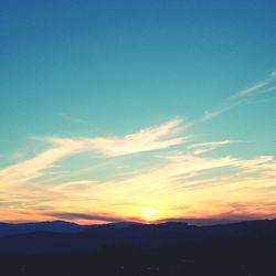 Scenic view of landscape against sky at sunset