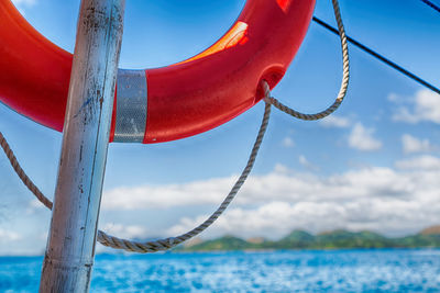 Close-up of rope against sky