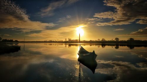 Scenic view of silhouette against sky during sunset