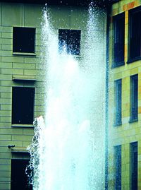 Water splashing on window