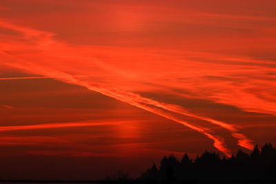 Scenic view of dramatic sky during sunset