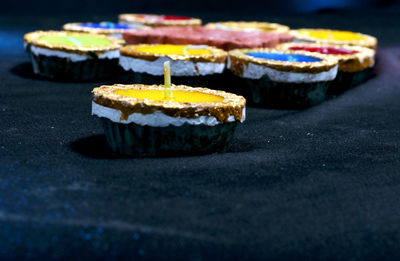 Close-up of cupcakes on table