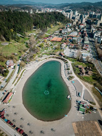 High angle view of city