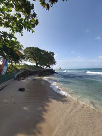 Scenic view of beach against sky