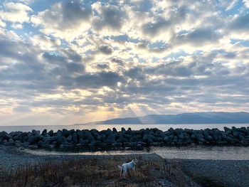 View of sea against sky during sunset
