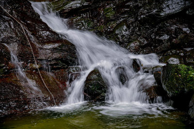 Scenic view of waterfall