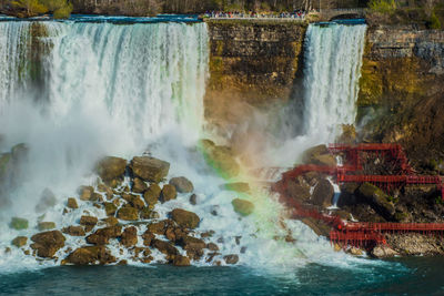 Scenic view of waterfall