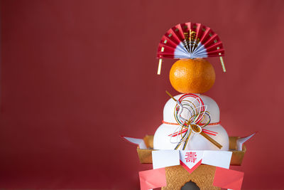 Close-up of christmas decoration in box