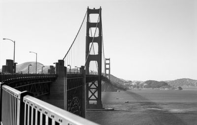 View of suspension bridge against sky