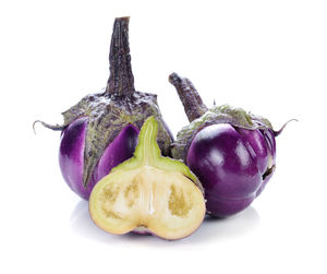 Close-up of purple against white background
