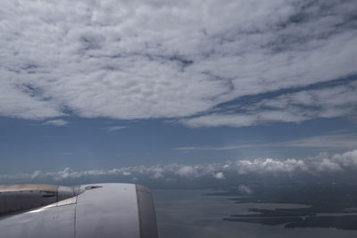 Scenic view of cloudscape seen from airplane