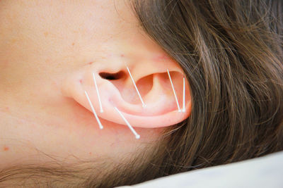 Close-up portrait of a beautiful woman