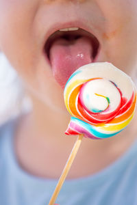 Close-up of woman holding ice cream