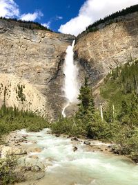 Scenic view of waterfall