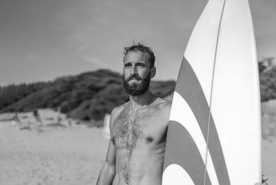 Portrait of young man on beach