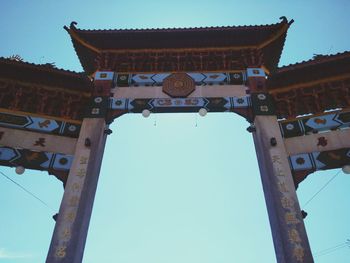 Low angle view of historical building against clear sky