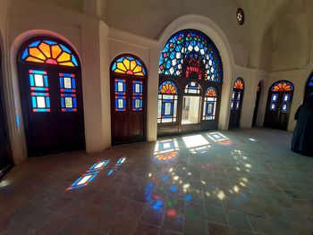 Interior of illuminated building