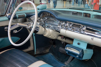 Close-up of car interior