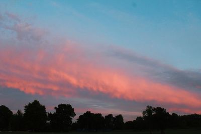 Scenic view of landscape against sky at sunset