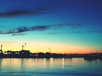 Scenic view of sea against sky at sunset