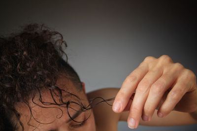 Close-up of woman hand