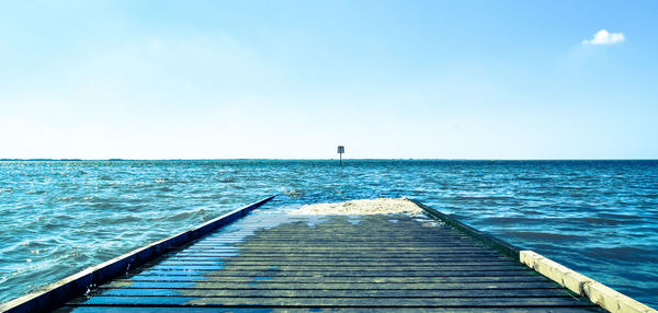 View of pier on sea