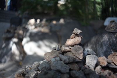 Close-up of rocks in temple