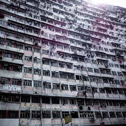 Low angle view of buildings in city