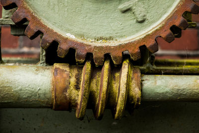 Close-up of rusty machine part