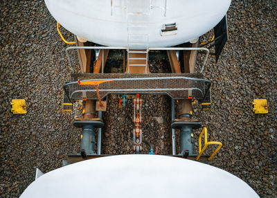 High angle view of cargo train