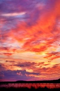 Scenic view of dramatic sky during sunset