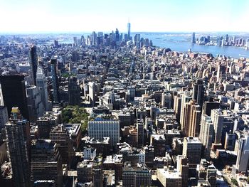 Manhattan by east river seen from empire state building