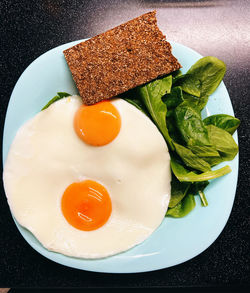 Close-up of food in plate on table