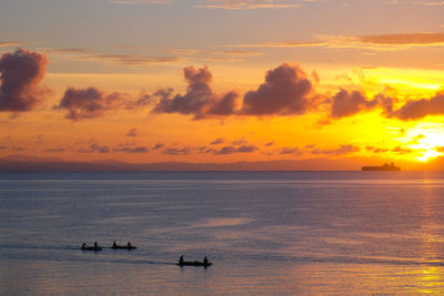 Scenic view of sunset over sea