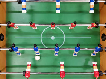 Close-up of foosball