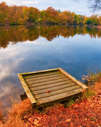 Reflection of trees on lake during autumn