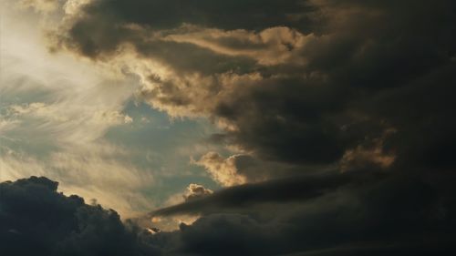 Low angle view of storm clouds in sky