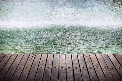 Close-up of water surface level of wood