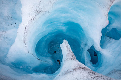 Aerial view of frozen landscape