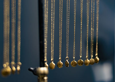 Close-up of metal against sky