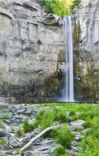 Scenic view of waterfall