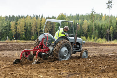 Man plowing field