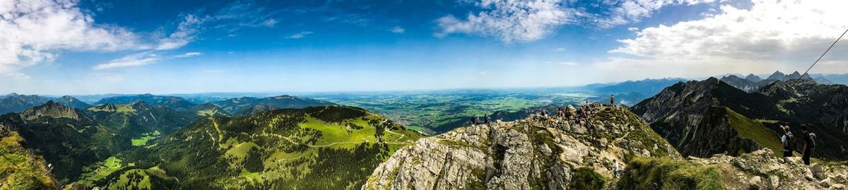 Panoramic view of mountains against sky