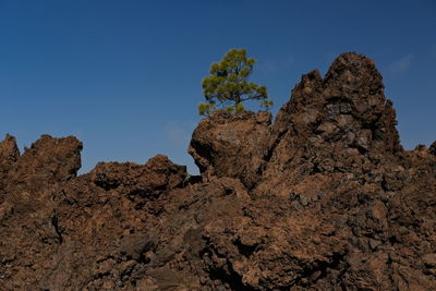 Low angle view of rock formations