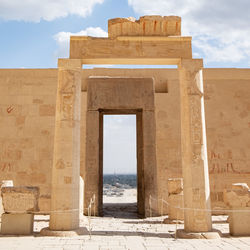 Egyptian temple. doorway with pillars.