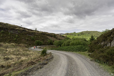 Road amidst trees against sky