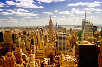 Aerial view of buildings in city